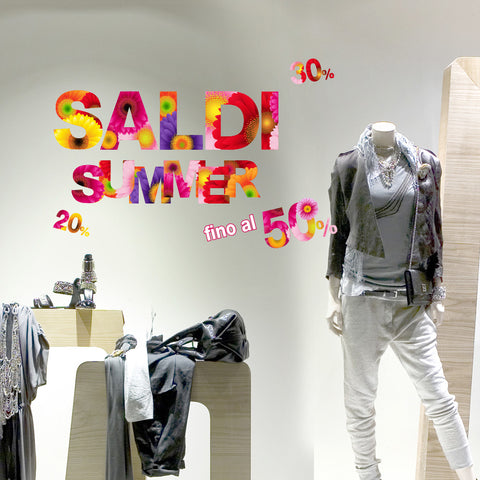 Saldi estivi floreali | Vetrofania