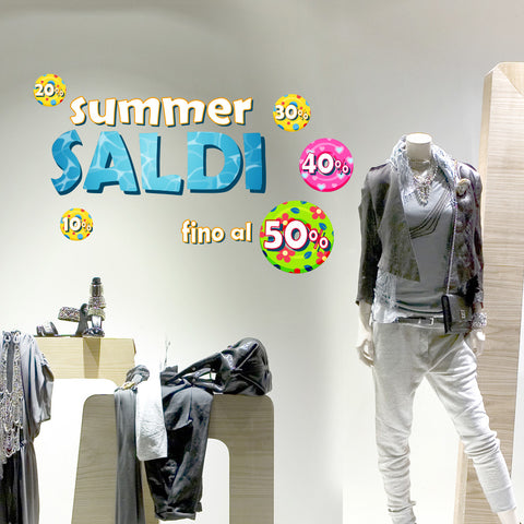 Saldi salvagenti colorati | Vetrofania