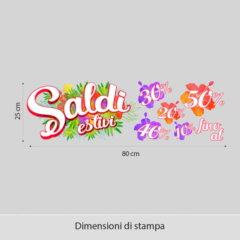 Saldi estate tropicale | Vetrofania