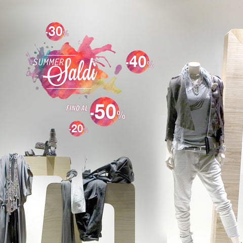 Saldi schizzi di colore | Vetrofania