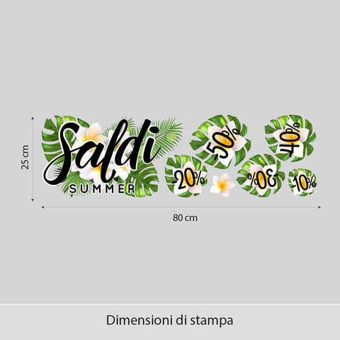 Saldi fiori tropicali | Vetrofania