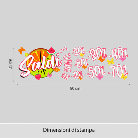 L'ora dei saldi | Vetrofania