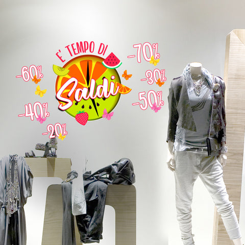 L'ora dei saldi | Vetrofania