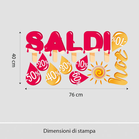 Saldi hot con gelati | Vetrofania