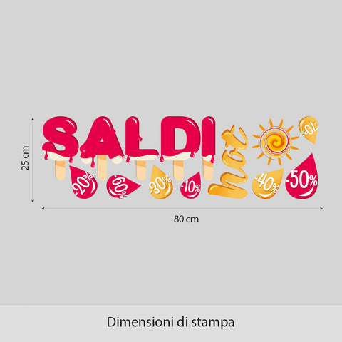 Saldi hot con gelati | Vetrofania