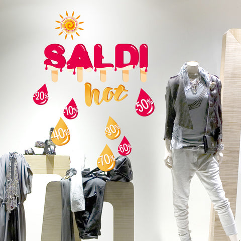 Saldi hot con gelati | Vetrofania