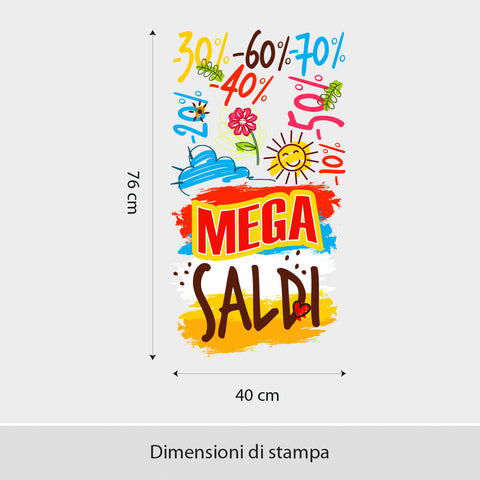 Mega saldi | Vetrofania