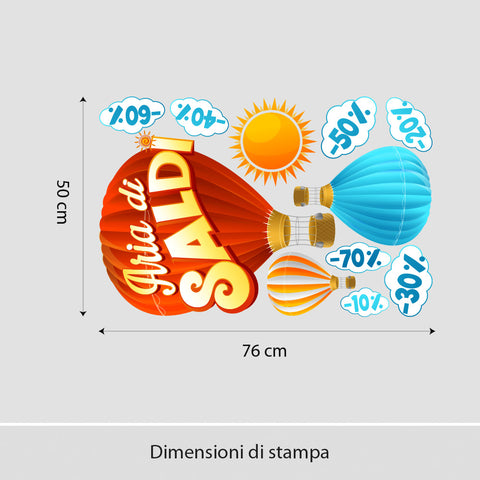 Aria di saldi | Vetrofania