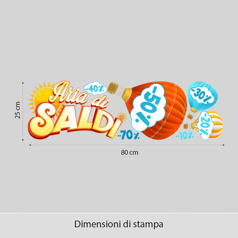Aria di saldi | Vetrofania
