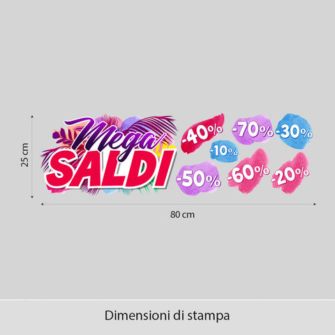 Mega saldi tropicali | Vetrofania