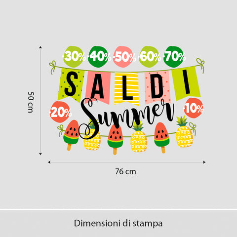 Saldi festoni estivi | Vetrofania