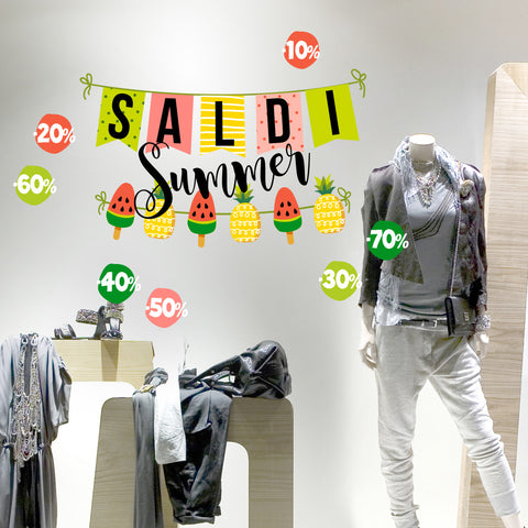 Saldi festoni estivi | Vetrofania