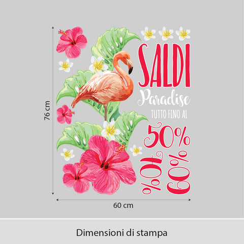 Saldi paradiso tropicale | Vetrofania