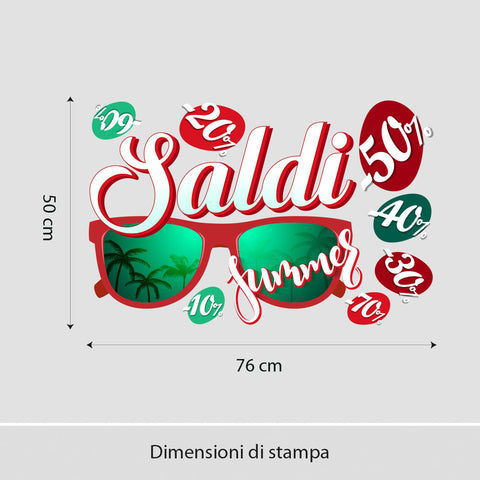 Saldi occhiali tropicali | Vetrofania