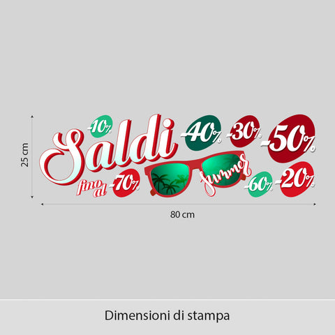 Saldi occhiali tropicali | Vetrofania