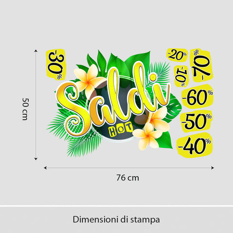 Saldi hot con fiori | Vetrofania