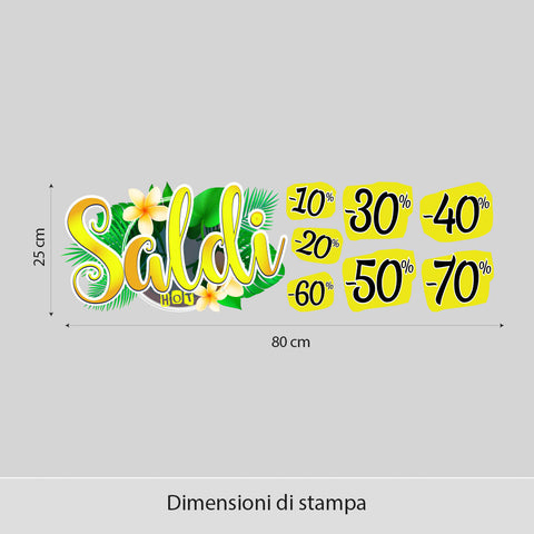 Saldi hot con fiori | Vetrofania