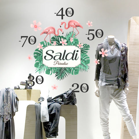 Saldi fenicotteri | Vetrofania