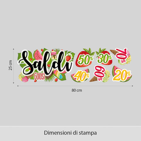 Saldi frutta golosa | Vetrofania