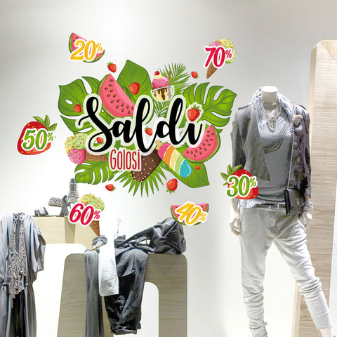 Saldi frutta golosa | Vetrofania
