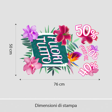 Fuori tutto floreale | Vetrofania