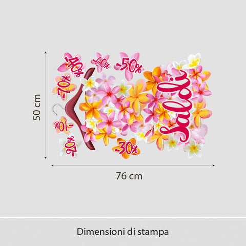 Saldi abitino a fiorellini | Vetrofania
