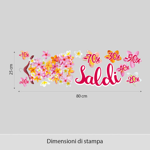 Saldi abitino a fiorellini | Vetrofania