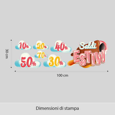 Saldi estivi gelato | Vetrofania