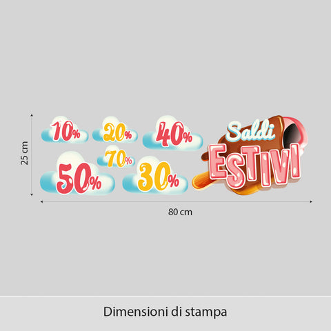 Saldi estivi gelato | Vetrofania