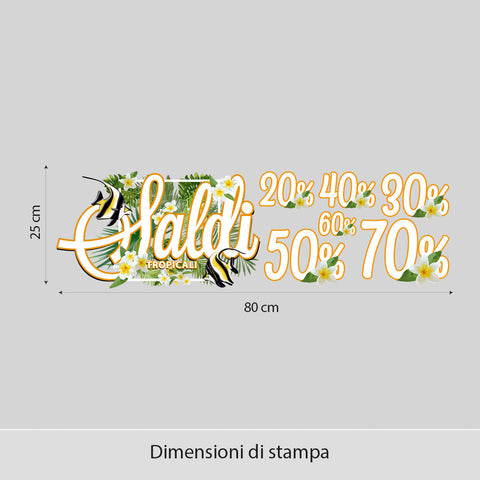 Saldi giardino tropicale | Vetrofania
