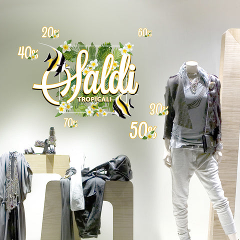Saldi giardino tropicale | Vetrofania