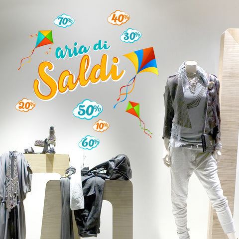 Saldi in aria | Vetrofania