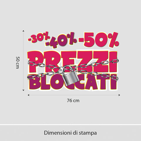 Prezzi bloccati | Vetrofania