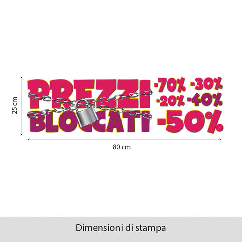 Prezzi bloccati | Vetrofania