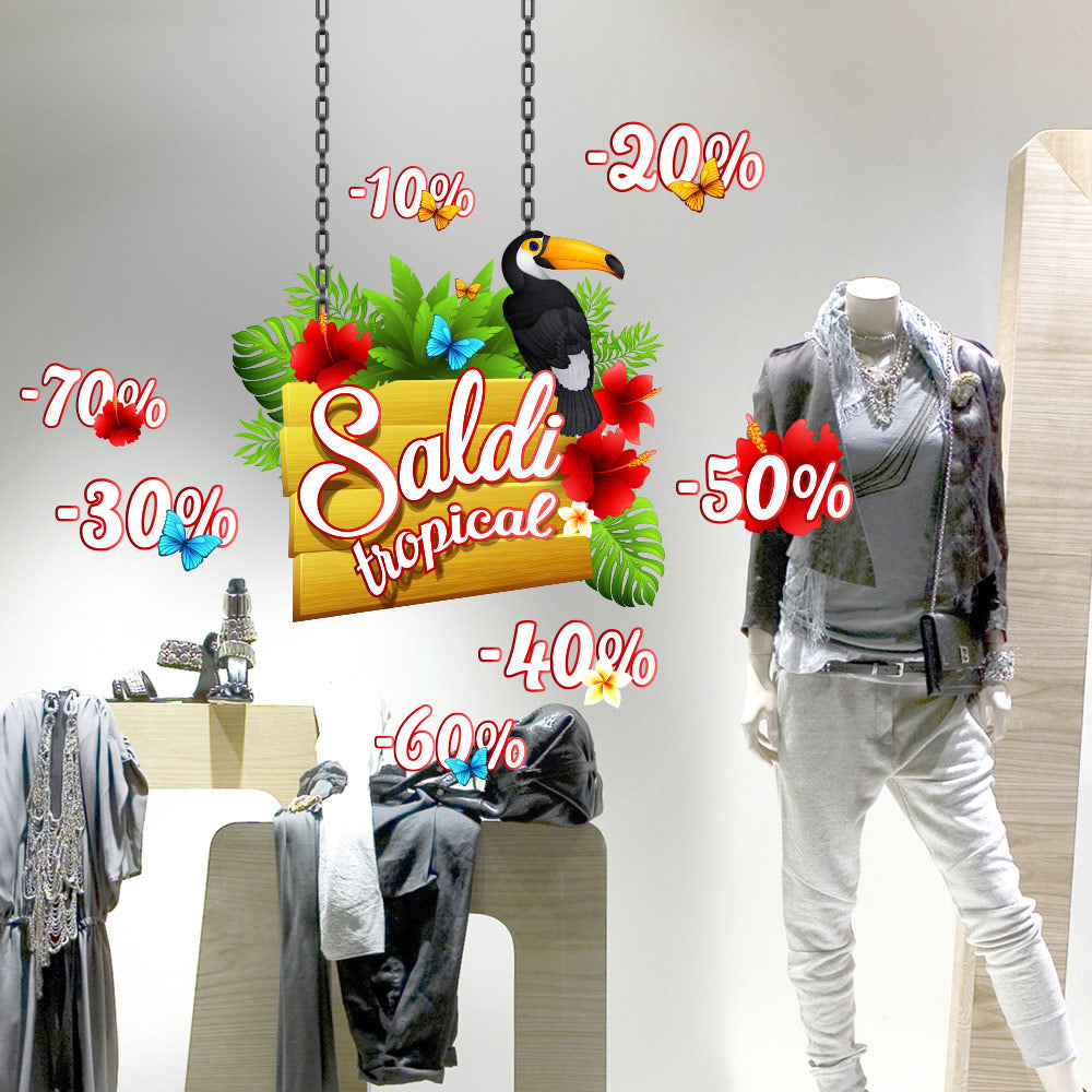 Scritta Adesiva SALDI Per Vetrine - 35x112 Cm, Vinile Rosso, Adesivo Per Negozio, Auto - Foto 7