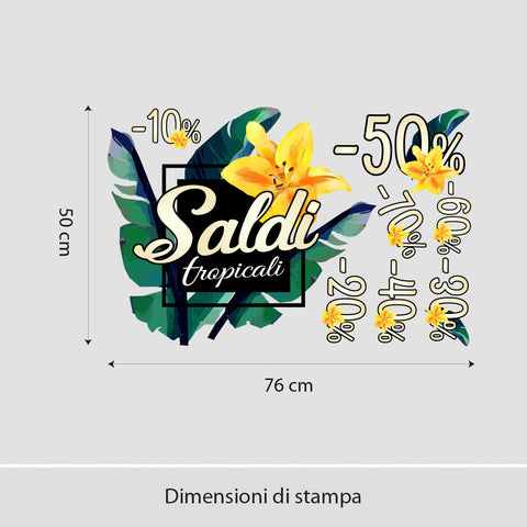 Saldi fiore tropicale | Vetrofania