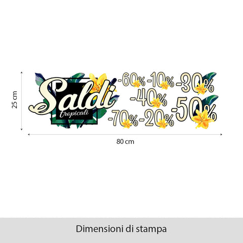 Saldi fiore tropicale | Vetrofania
