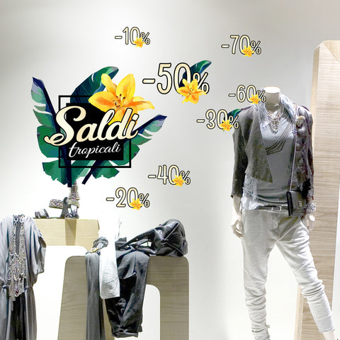 Saldi fiore tropicale | Vetrofania