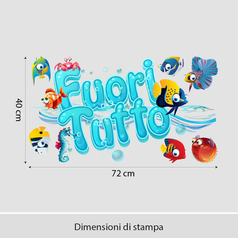 Fuori tutto pesci tropicali | Vetrofania