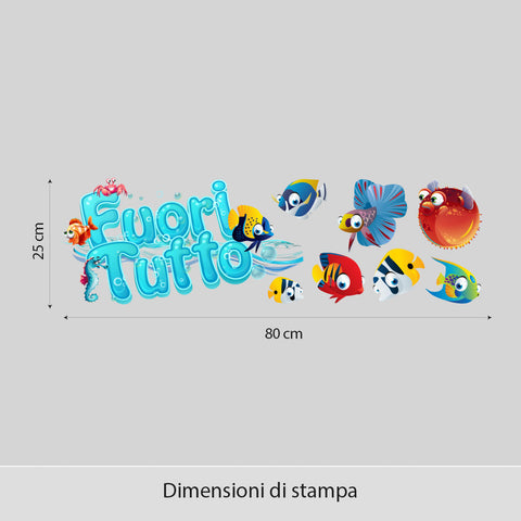 Fuori tutto pesci tropicali | Vetrofania