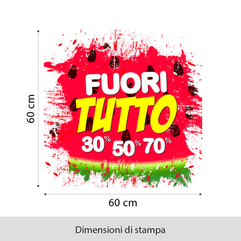 Fuori tutto anguria | Vetrofania