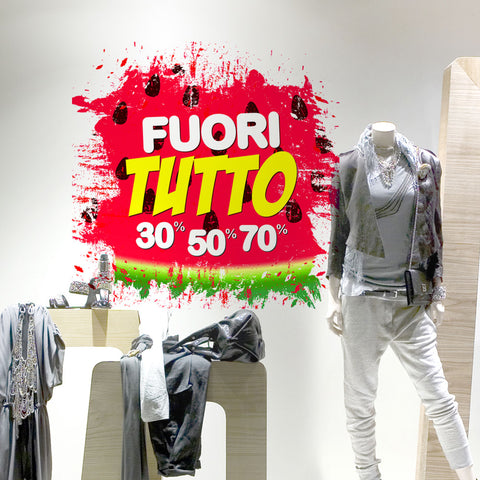 Fuori tutto anguria | Vetrofania