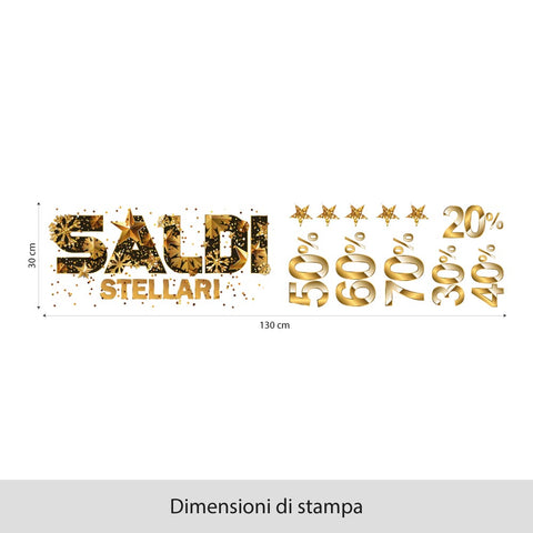Saldi con stelle | Vetrofania