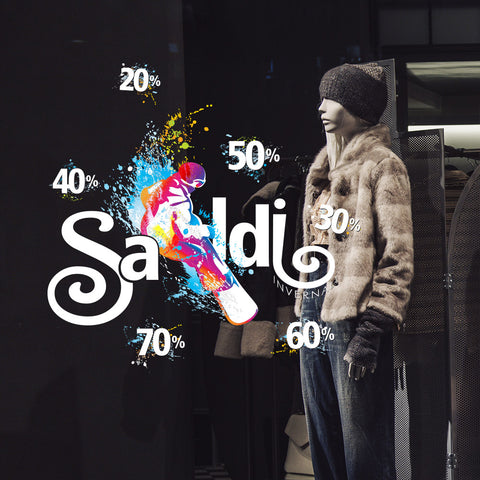 Saldi sciatore | Vetrofania