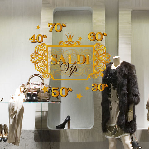 Saldi cornice glam | Vetrofania