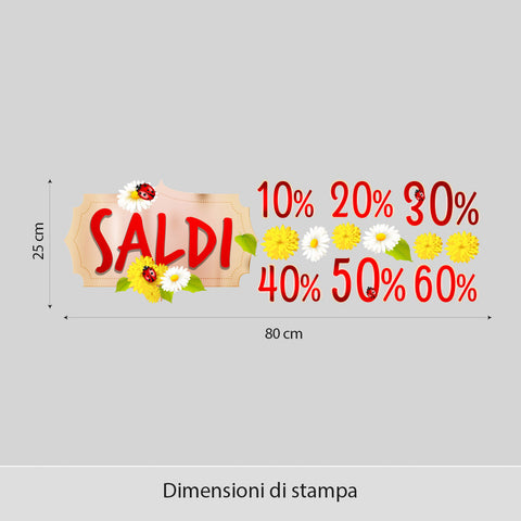 Saldi fiori di campo | Vetrofania