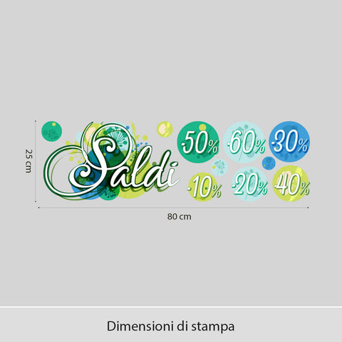 Saldi con riccioli | Vetrofania