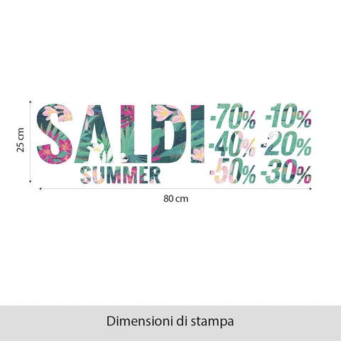 Saldi colori tropicali | Vetrofania