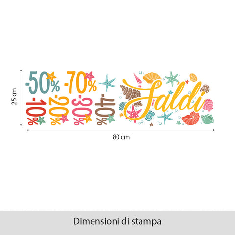 Saldi fondale colorato | Vetrofania