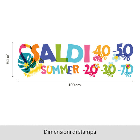 Saldi effetto tropicale | Vetrofania